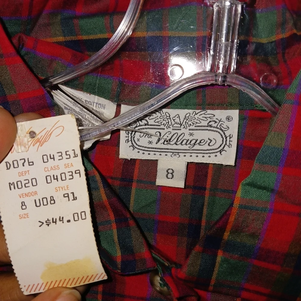 NWT Vintage Villager plaid button down shirt - Picture 4 of 9